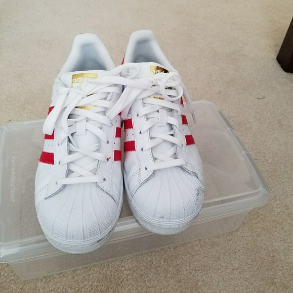 red white shell toe adidas